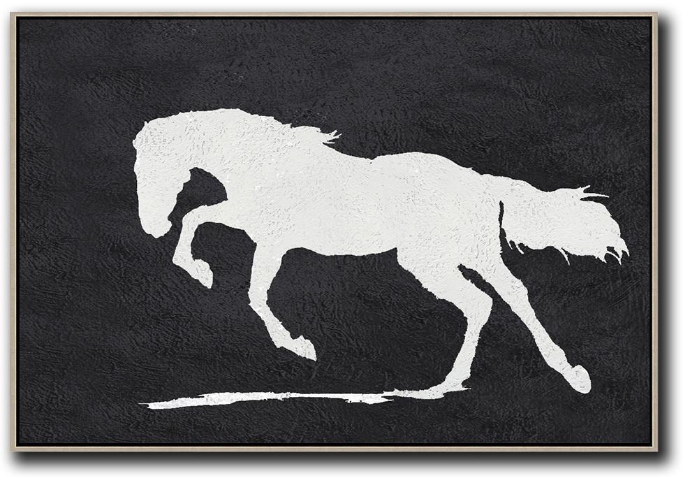 Horizontal Minimal Horse Art #MN236C - Click Image to Close